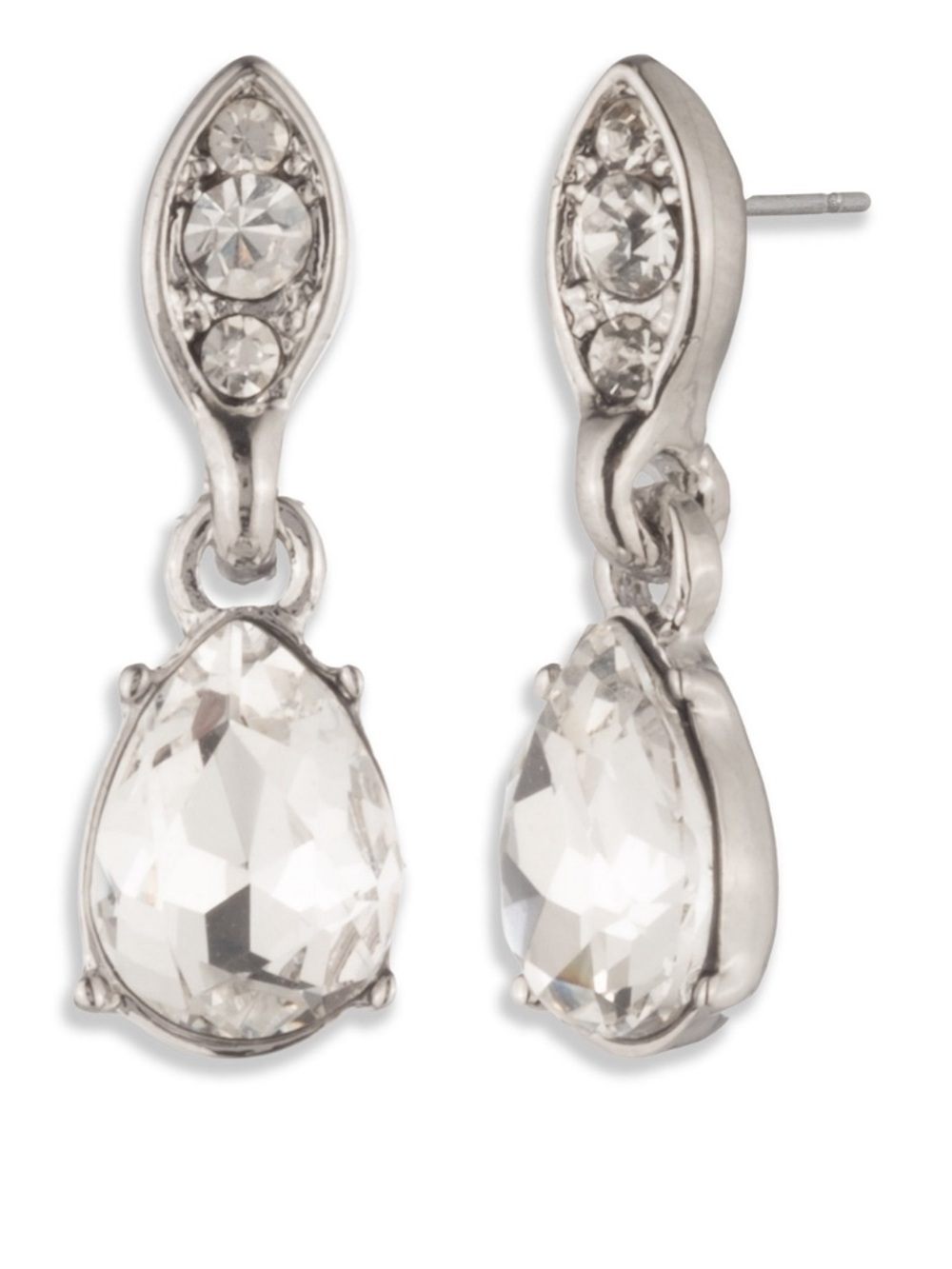 NWT! Givenchy Glass Crystal Post Drop Earrings